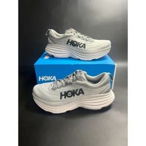 Hoka One One NIB Men's Bondi 8 1123202 Running Sneaker Shoes Gray in  Size10D