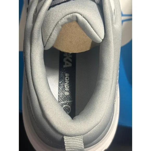 Hoka One One NIB Men's Bondi 8 1123202 Running Sneaker Shoes Gray in  Size10D
