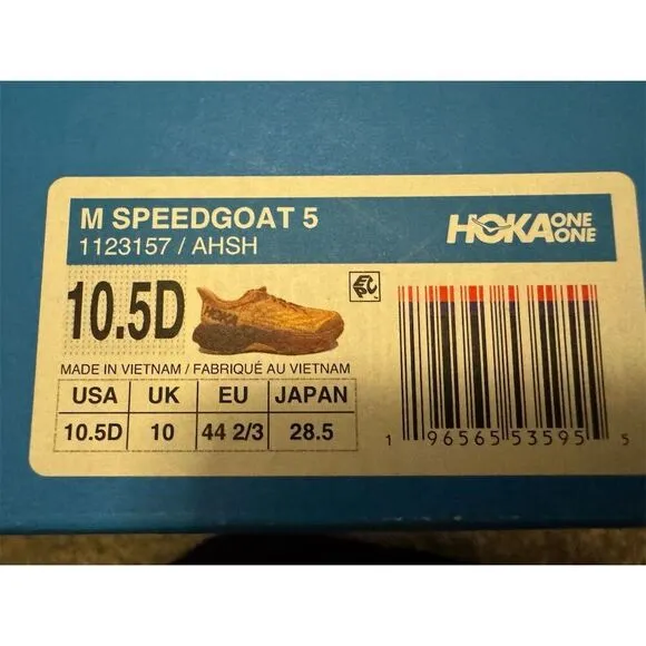 Hoka One One Speedgoat 5 Men's Trail Running Shoes Size 10.5 Multicolor