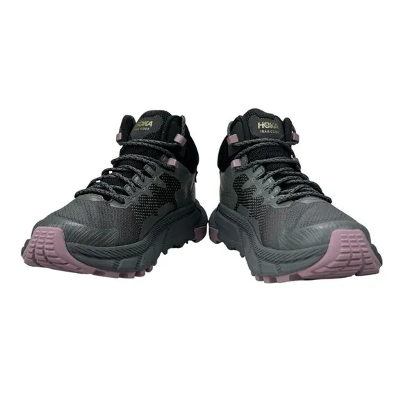 Hoka One One Trail Code GTX Black Castlerock Hiking Boots Women's Size 6.5 B