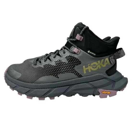 Hoka One One Trail Code GTX Black Castlerock Hiking Boots Women's Size 6.5 B