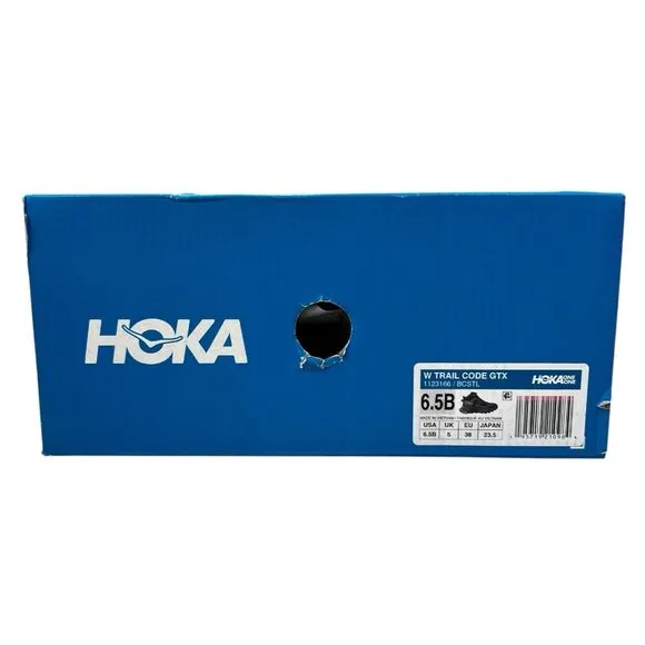 Hoka One One Trail Code GTX Black Castlerock Hiking Boots Women's Size 6.5 B