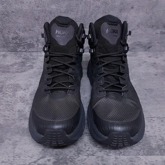 HOKA One One Trail Code GTX Gore-Tex Hiking Boots Mens Size 11.5 D Triple Black