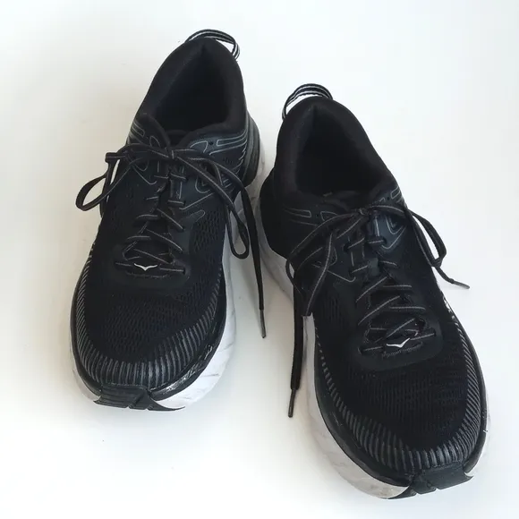 Hoka Women's Black Bondi 7 One On One Tennis Shoes Athletic Shoes Size 8