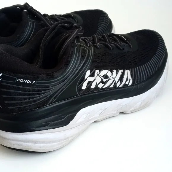 Hoka Women's Black Bondi 7 One On One Tennis Shoes Athletic Shoes Size 8