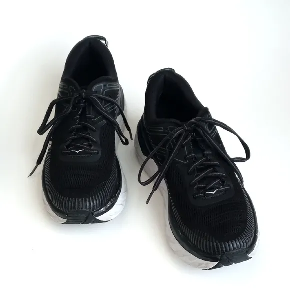 Hoka Women's Black Bondi 7 One On One Tennis Shoes Athletic Shoes Size 8