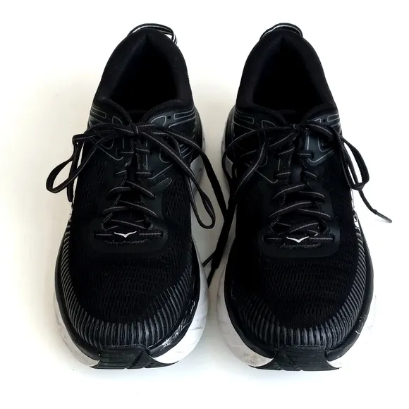 Hoka Women's Black Bondi 7 One On One Tennis Shoes Athletic Shoes Size 8