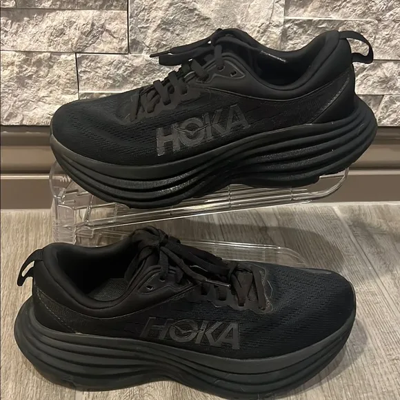Hoka Womens Black Bondi 8 Athletic shoes size 8 1/2