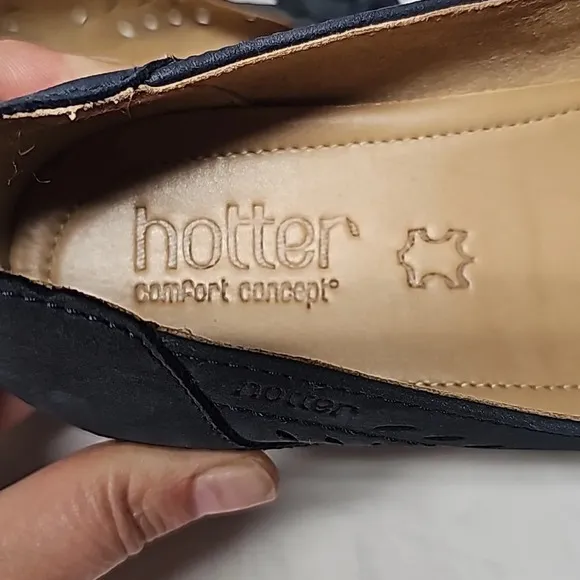 Hotter Womens Shoes Size 6.5 Blue Suede Flower Loafer Comfort Concept