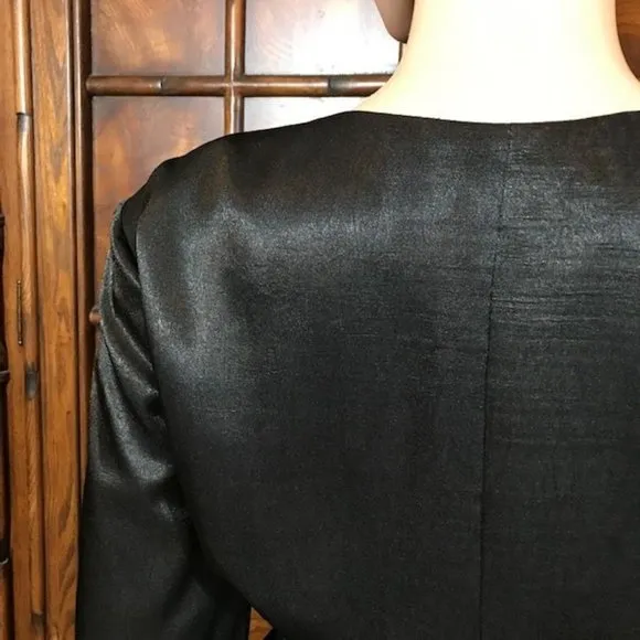 House of Harlow 1960 x Revolve Noir Viviana Satin Feather Wrap Belted Jacket