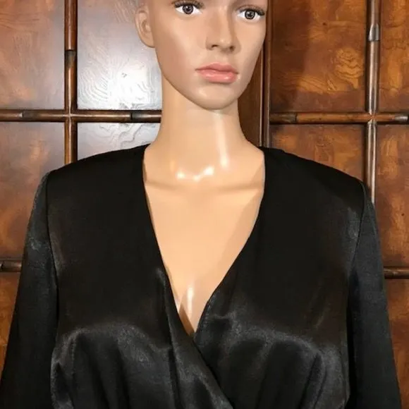 House of Harlow 1960 x Revolve Noir Viviana Satin Feather Wrap Belted Jacket