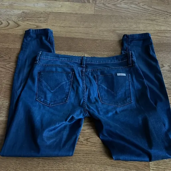 Hudson lightweight low rise dark blue sz 28 skinny jeans cotton Lycra blend