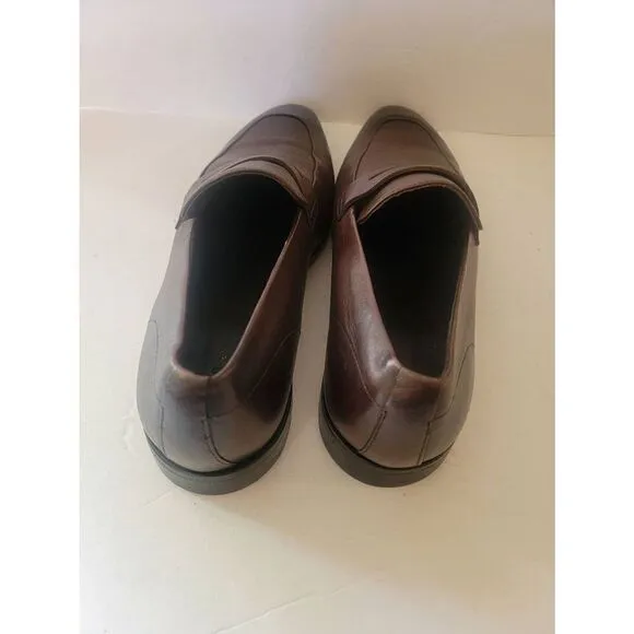 Hugo Boss Men's Brown Leather Slip-on Dress Loafer Shoes Size 8.5