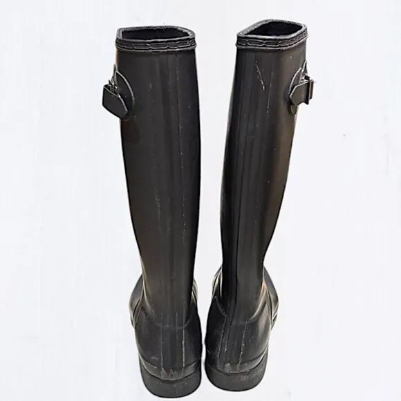 Hunter Black Tall Packable Original Tour Boots Size 7