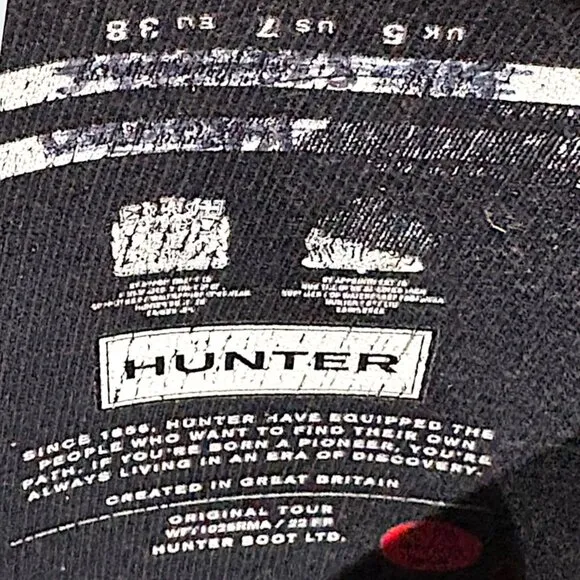 Hunter Black Tall Packable Original Tour Boots Size 7
