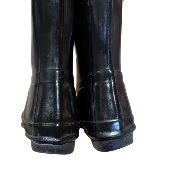 Hunter Boots Original Short Gloss Rain Snow Boots Black size 7 Classic Preppy