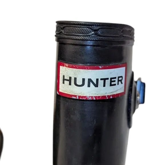 Hunter Boots Original Short Gloss Rain Snow Boots Black size 7 Classic Preppy