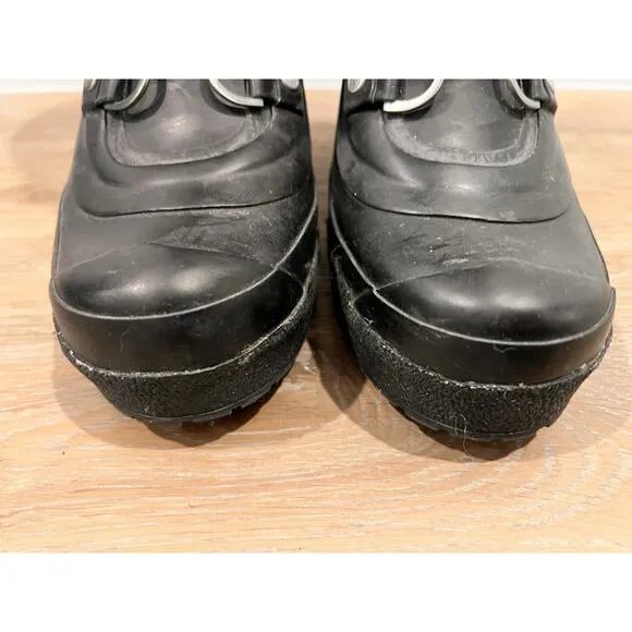 Hunter Gabby Women’s Black Rubber Heeled Boots Size US 8M / UK 7 / EU 40/41 Box