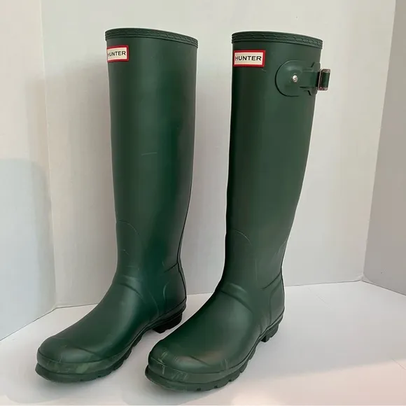 Hunter Original Tall Rain Boots Matte Green Women’s Size 9