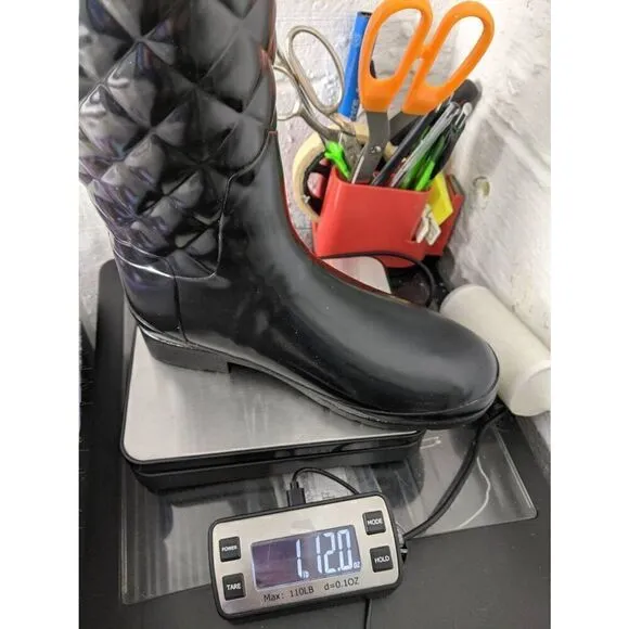 Hunter Refined Gloss Quilted Waterproof Boots US 6 EU 37 New without box