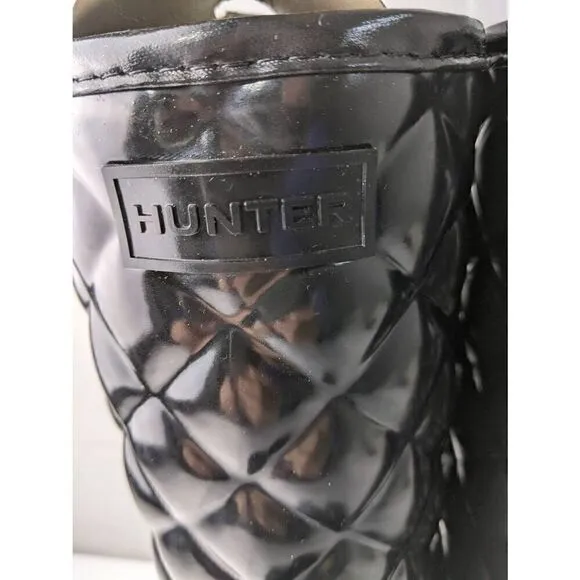 Hunter Refined Gloss Quilted Waterproof Boots US 6 EU 37 New without box
