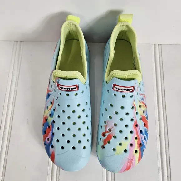 Hunter Water Shoes Womens Size 36 Blue Multicolored Marble Removable  Liner