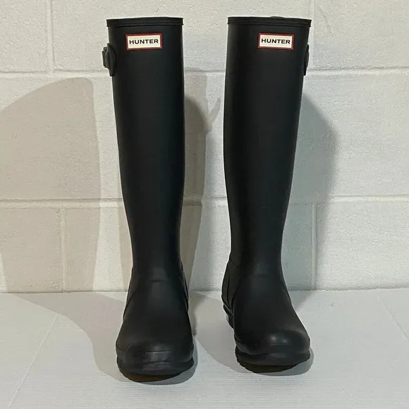 Hunter Women's Original Tall Wellington Boots Black WFT1000RMA NIB Rain Boots