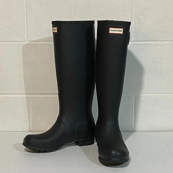 Hunter Women's Original Tall Wellington Boots Black WFT1000RMA NIB Rain Boots
