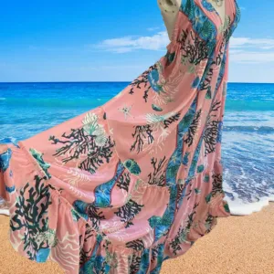 I want to be a mermaid so bad ZURY gorgeous seaside silk maxi dress