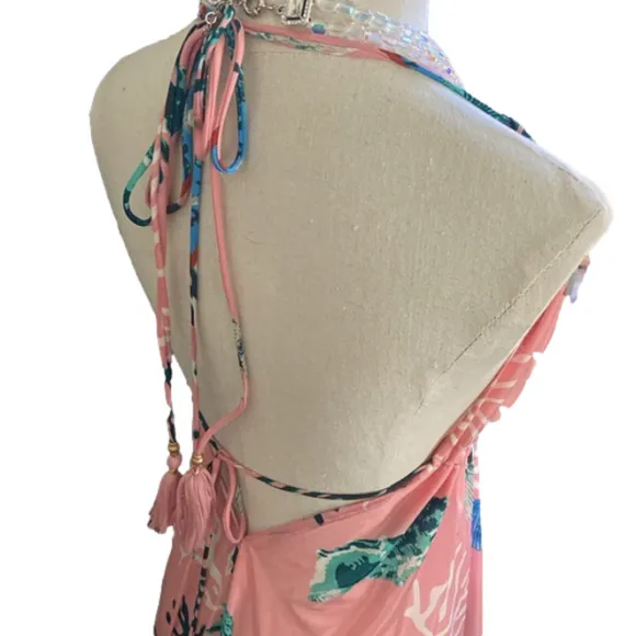 I want to be a mermaid so bad ZURY gorgeous seaside silk maxi dress