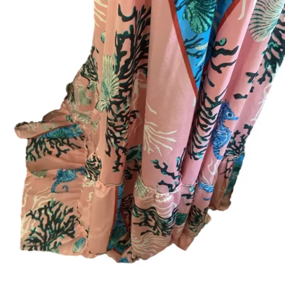 I want to be a mermaid so bad ZURY gorgeous seaside silk maxi dress