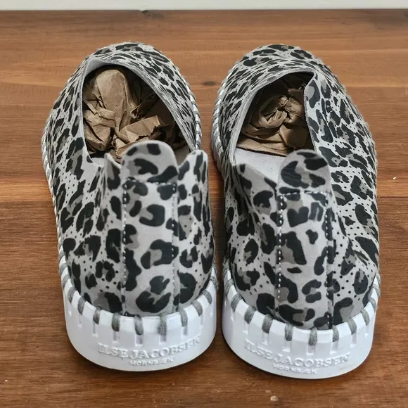 Ilse Jacobsen Hornbaek Tulip Leopard Print Eco-Friendly Slip-On Shoes - Size 38