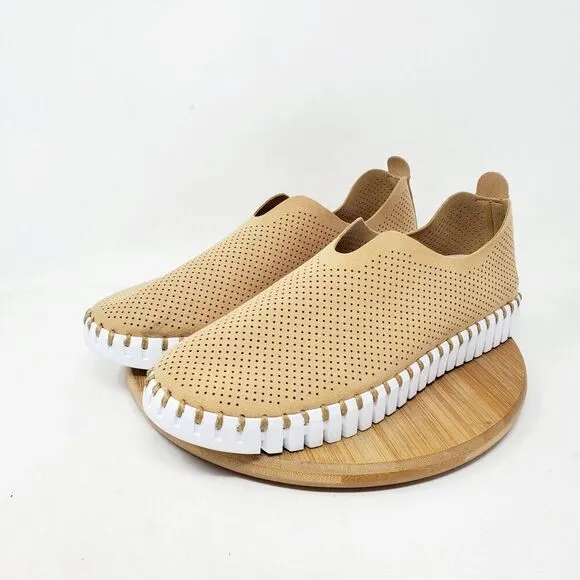 Ilse Jacobsen Tulip Shoes Women 40 Tan Slip On Comfort Sneakers Flat Loafer
