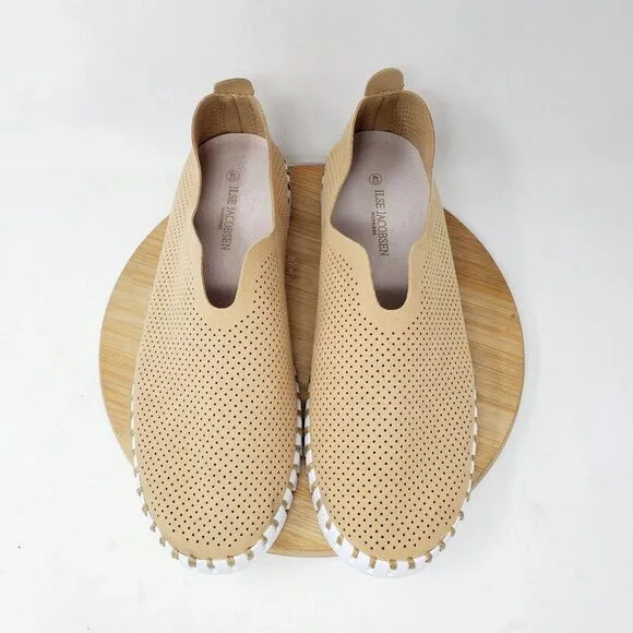 Ilse Jacobsen Tulip Shoes Women 40 Tan Slip On Comfort Sneakers Flat Loafer