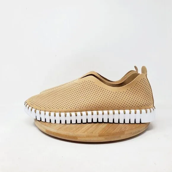 Ilse Jacobsen Tulip Shoes Women 40 Tan Slip On Comfort Sneakers Flat Loafer