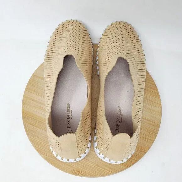 Ilse Jacobsen Tulip Shoes Women 40 Tan Slip On Comfort Sneakers Flat Loafer