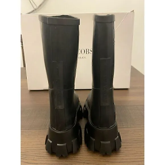 Ilse Jacobsen Handmade Black Winter and Rain Boots Wellies 3/4 height Size 36
