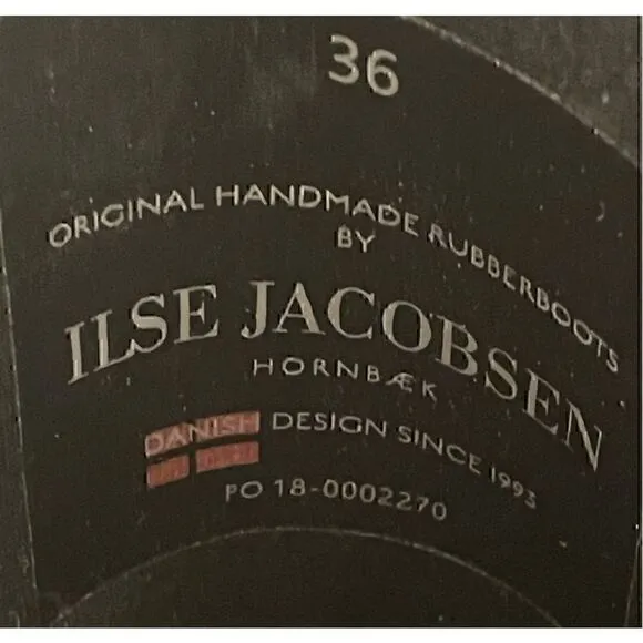 Ilse Jacobsen Handmade Black Winter and Rain Boots Wellies 3/4 height Size 36