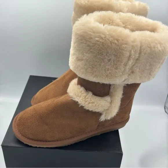 I.N.C. Big Girls Witty Faux Fur Boots, booties, shoes chestnut