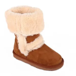 I.N.C. Big Girls Witty Faux Fur Boots, booties, shoes chestnut