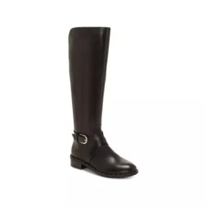 INC International Concepts Fadoral Women Brown Leather Knee High Riding Boot 10M