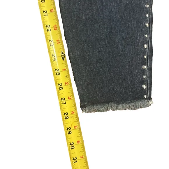 INC Skinny Leg Studded Jeans with Raw Hem Sz 4