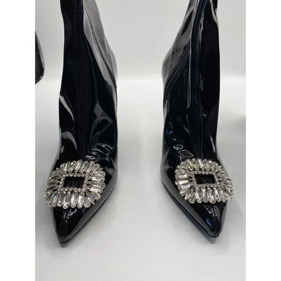 I.n.c. Women's Black Romina Heel Embellished Pointed Toe Over the Knee Boots NIB