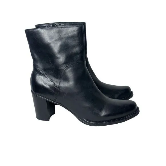 Indigo Saunter Black Leather Ankle Boots Size 11