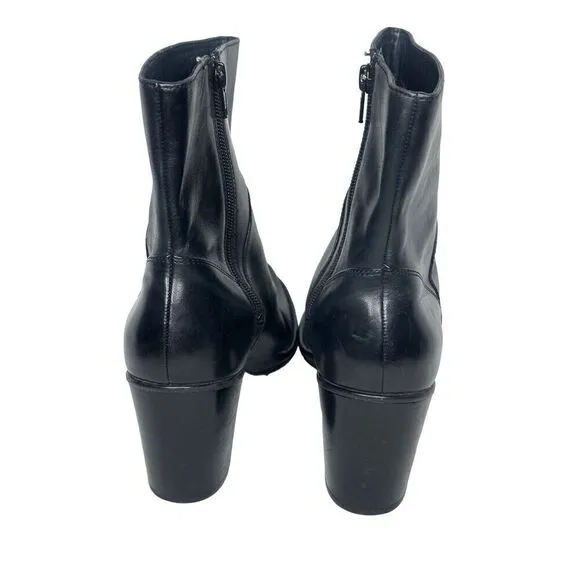 Indigo Saunter Black Leather Ankle Boots Size 11