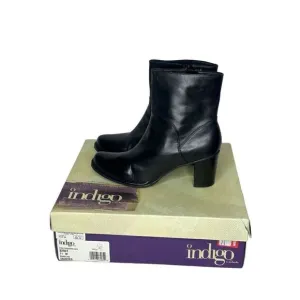 Indigo Saunter Black Leather Ankle Boots Size 11