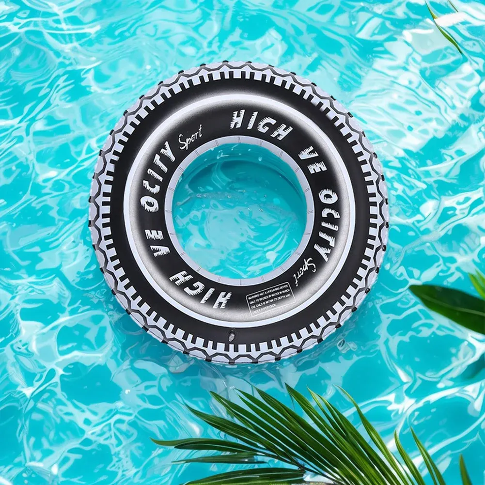 Inflatable Pool Float Circle Swimming Ring for Kids Adults Tire Pattern Summer Swimming Float Air Mattress Beach Party Pool Toys