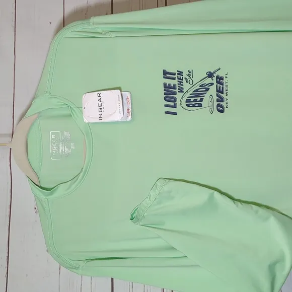 INGEAR Men's Rash Guard UPF 50  UV Fishing Shirt Lightweight Quick Dry XL Mint