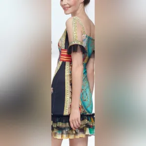 IPNG: The World At Your Paper Boat Trip Ruffled Map Dress S/M