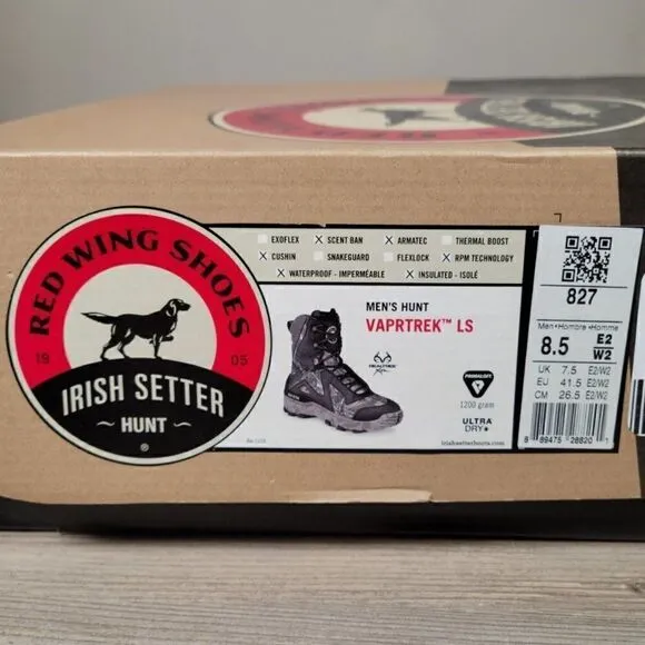 Irish Setter Men’s VaprTrek Waterproof Insulated Hunting Boots Sz 8.5EE